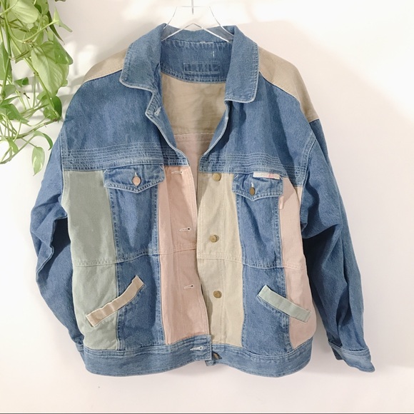 multi coloured denim jacket